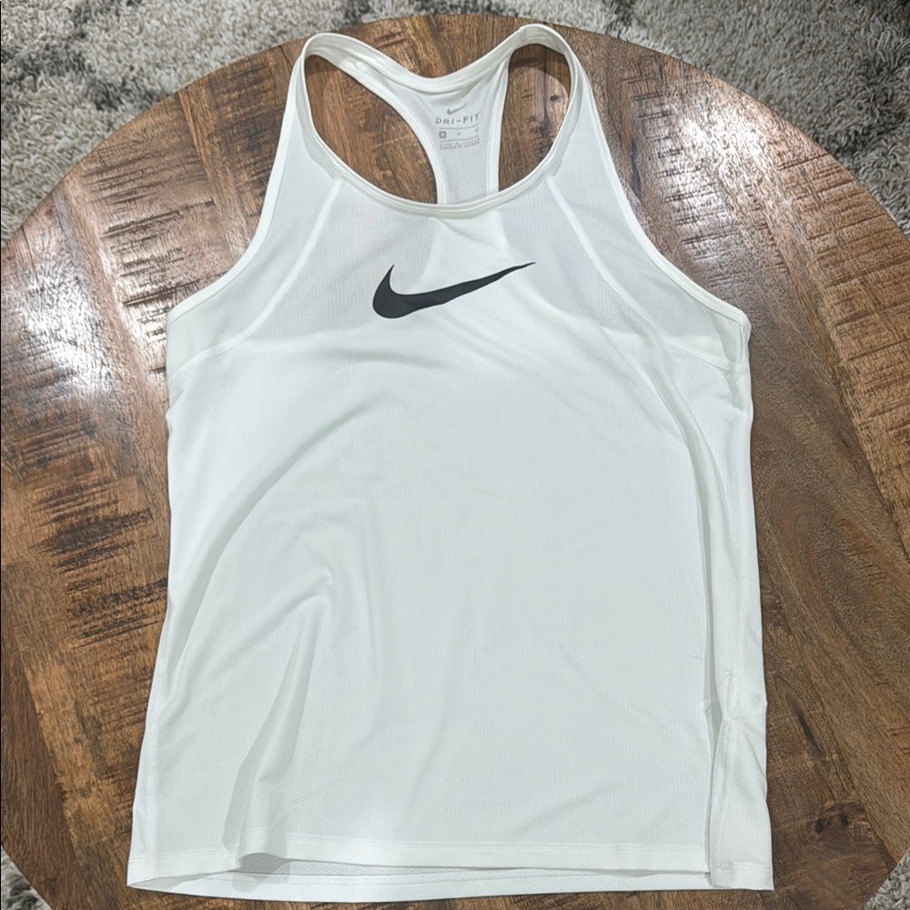 Nike White Dri-Fit Tank Top